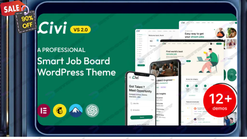 Civi - Job Board WordPress Theme Nulled