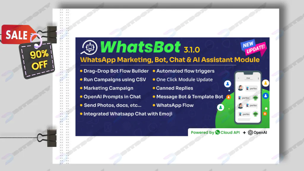 WhatsBot - WhatsApp Marketing, Bot, Chat & AI Personal Assistant Module for Perfex CRM