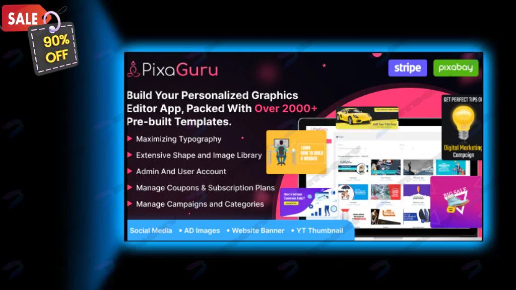 PixaGuru - SAAS Platform to Create Graphics, Images, Social Media Posts, Ads, Banners, & Stories