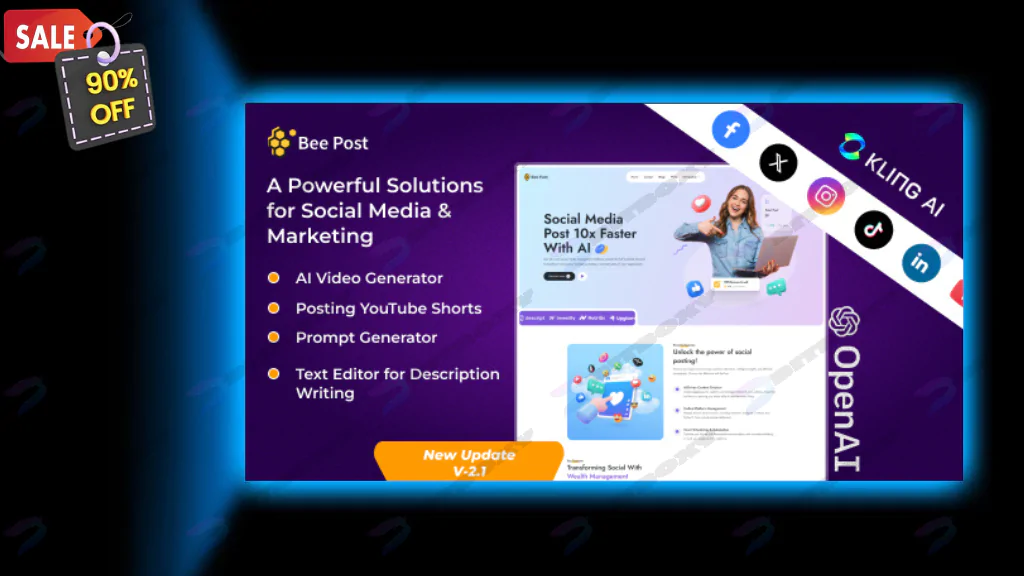 BeePost - AI Social Media Management & Content Creation SaaS with Subscription System