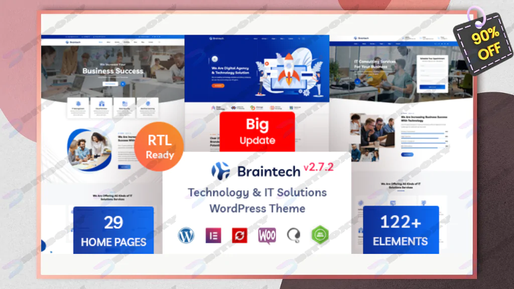 Braintech - Technology & IT Solutions WordPress Theme Nulled