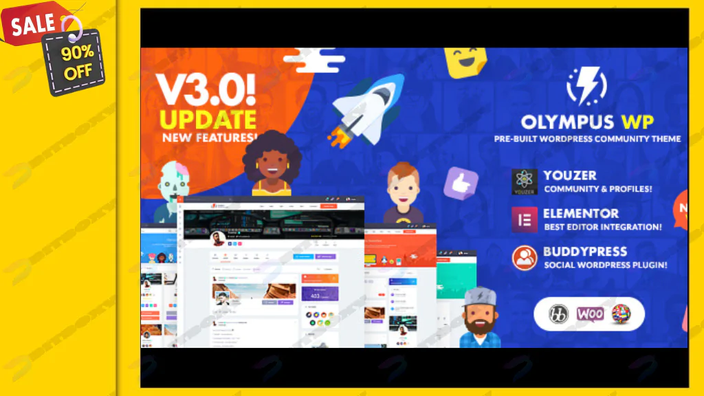 Olympus - Social Networking WordPress Theme Nulled